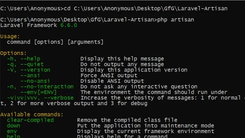 Artisan CLI là giao diện dòng lệnh mạnh mẽ đi kèm với Laravel